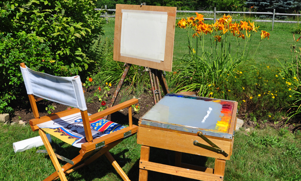 Richard's painting setup