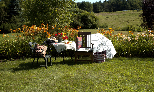 The garden scene