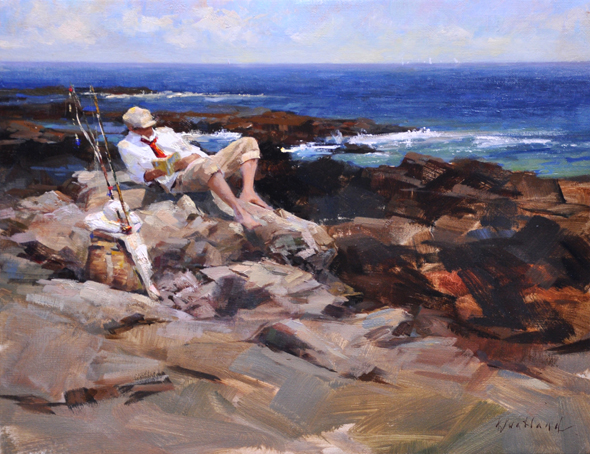 Katie Swatland AFTERNOON IN OGUNQUIT  oil on linen 14 x 18 