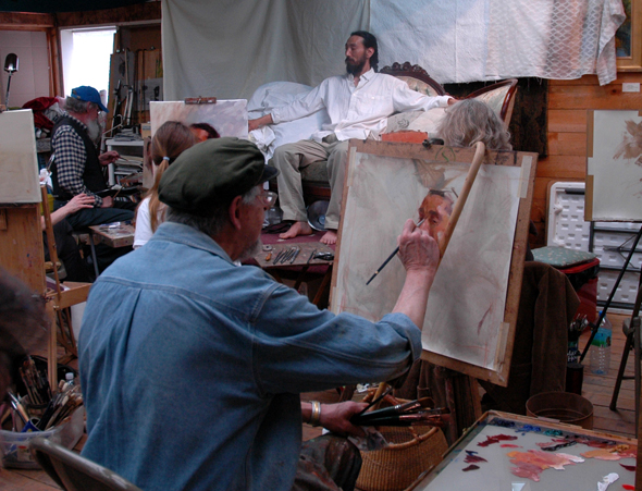 Richard working on his painting