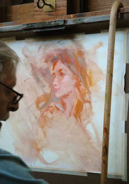 Richard painting a high-key rendering
